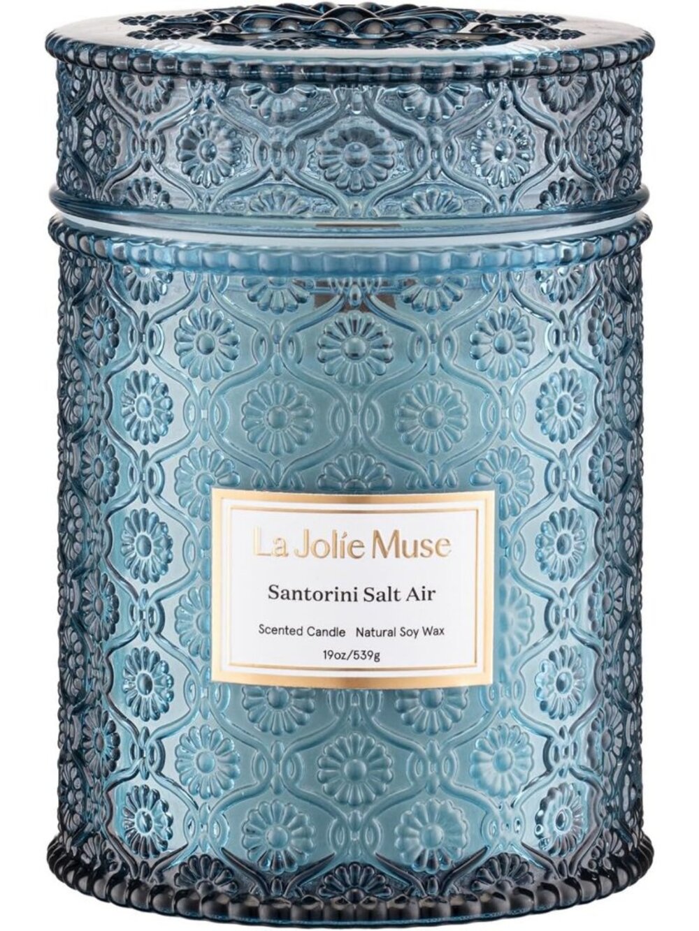 19 oz Soy Wax Scented Candle - Santorini Salt Air Aroma for Home Décor